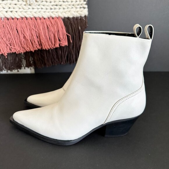 Reiss Hayworth Leather Western Style Ankle Boots White Size 7 NWB - Picture 4 of 14